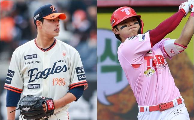 문동주(왼쪽)와 김도영. /사진=한화 이글스, KIA 타이거즈