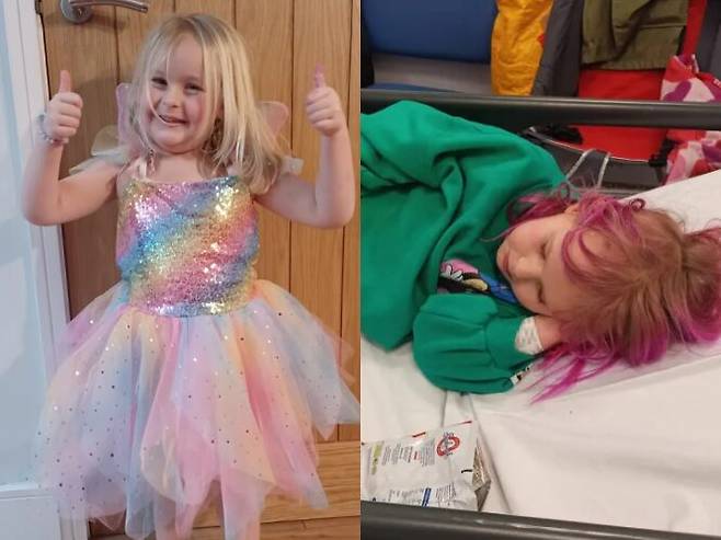 처음에 편두통인 줄 알았지만 희귀 뇌종양 판정을 받은 5살 아이와 그 가족의 사연이 전해졌다. [사진=더선 캡쳐]