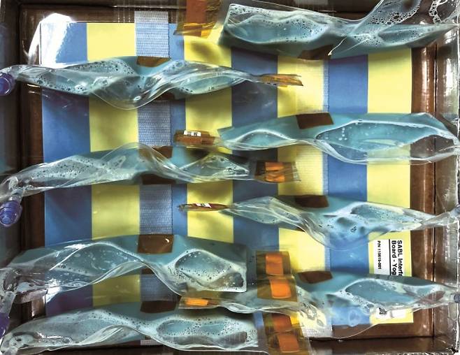 바이오뉴트리언츠-2 효모 팩이 하늘색인 이유는 액체의 산성도를 눈으로 확인하기 위한 pH 지시약이 들어있기 때문이다. NASA 제공