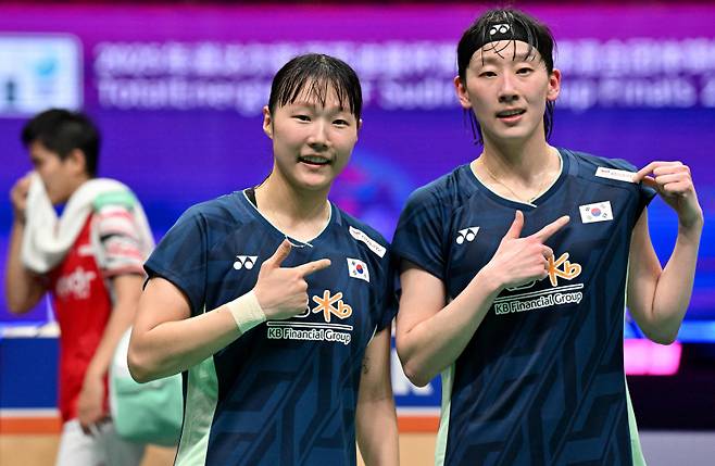 백하나(왼쪽)와 이소희. 사진=AFP 연합뉴스