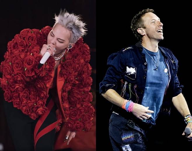 가수 지드래곤, 그룹 콜드플레이 크리스 마틴 /사진=갤럭시코퍼레이션, 라이브네이션코리아 제공