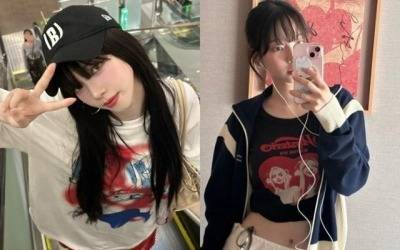 버뮤다팬츠 패션을 선보인 걸그룹 멤버 카리나. 사진=SNS 캡처