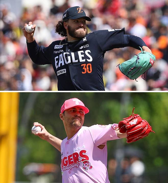 한화 폰세(위)와 KIA 네일