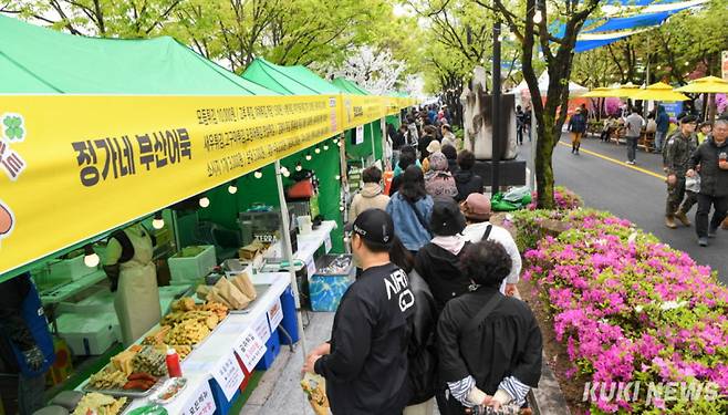 강원 양구레포츠공원 일원에서 열린 양구 곰취축제가 첫날인 3일 궂은 날씨에도많은 임파가 몰려 축제를 즐겼다.