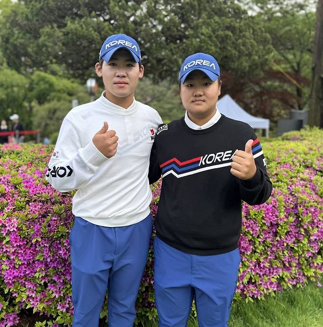 GS칼텍스 매경오픈에서 아마추어 돌풍을 일으키고 있는 안성현(왼쪽)과 유민혁. 임정우 기자