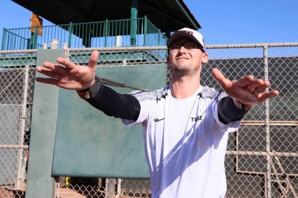 지난 2월 프로야구 LG 트윈스의 미국 애리조나 스프링캠프에서 훈련하는 우완 투수 코엔 윈의 모습. LG 트윈스 제공