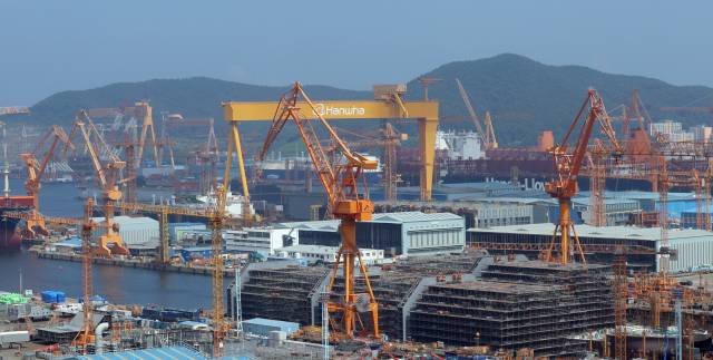 경남 거제 한화오션 조선소 전경. 연합뉴스