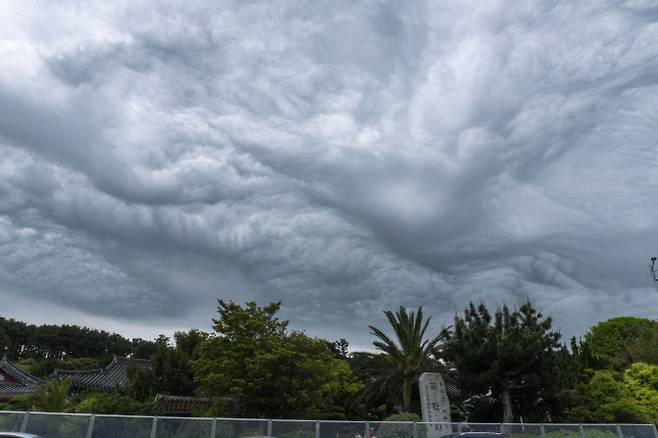 어린이날인 5일 오후 제주시 이호동에서 본 파상고층운. (사진=연합뉴스)