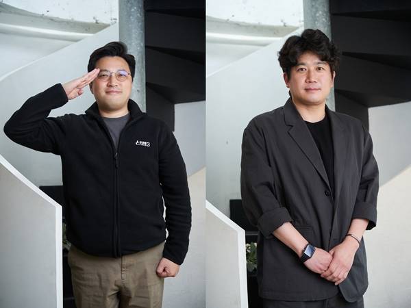 지니 TV 오리지널 드라마 '신병3' 민진기 감독(사진 왼쪽), 윤기영 작가/사진제공=KT 스튜디오 지니
