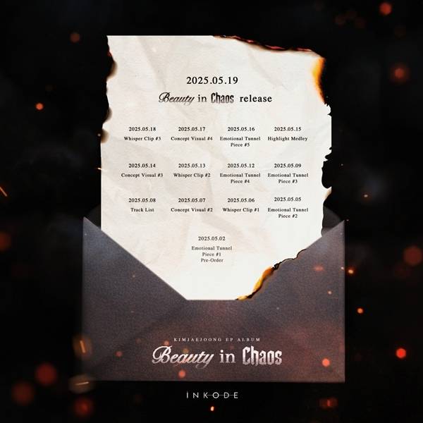가수 겸 배우 김재중은 지난 1일과 2일 공식 SNS를 통해 새 EP ‘Beauty in Chaos(뷰티 인 카오스)’의 타임 테이블과 영상 티저를 공개했다.