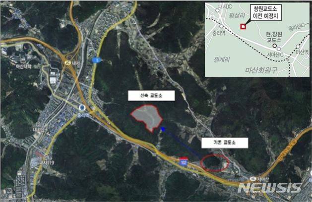 [창원=뉴시스]창원교도소 이전 신축공사 사업 위치도.
