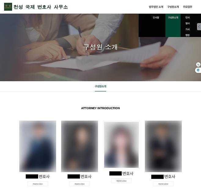 가짜 법률사무소 홈페이지 [홈페이지 갈무리. 재판매 및 DB 금지]