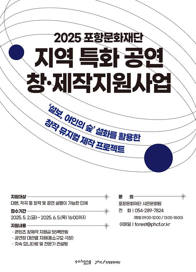 ‘2025 포항문화재단 지역 특화 공연 창·제작지원사업’ 포스터. /포항문화재단 제공