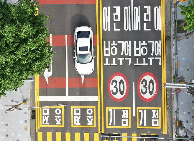 경기도 용인시 한 초등학교 앞 어린이보호구역의 모습. (사진=뉴시스)