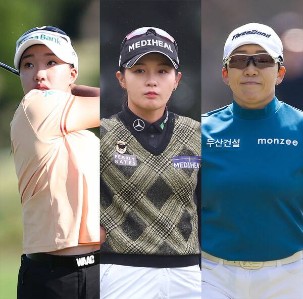 2025년 일본여자프로골프(JLPGA) 투어 메이저 대회 월드 레이디스 챔피언십 살롱파스컵에 출전하는 이효송, 박현경, 신지애 프로. 사진제공=KLPGA