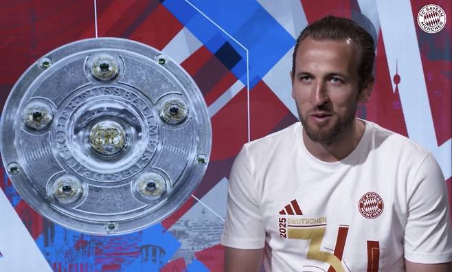 첫 우승 소감을 밝히는 해리 케인. 사진=바이에른 뮌헨 SNS