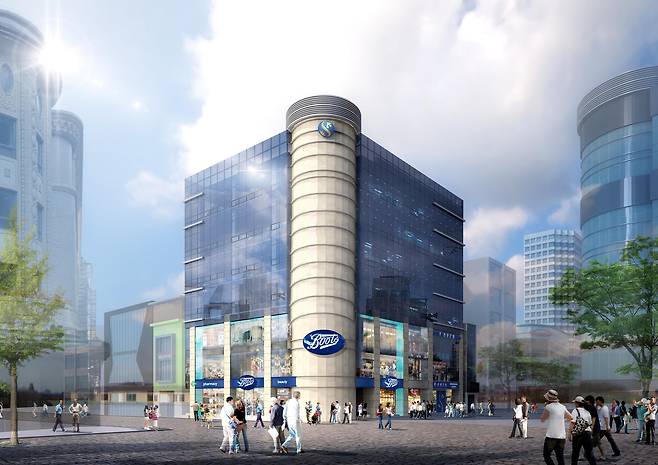 A rendered image of Boots' flagship store in Myeong-dong in central Seoul. The Boots flagship store closed down in less than two years after it opened in 2017. [EMART]