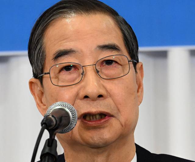 한덕수 무소속 대통령선거 예비후보가 6일 서울 중구 코리아나호텔에서 열린 관훈토론회에서 기조연설을 하고 있다. [국회사진기자단] 연합뉴스