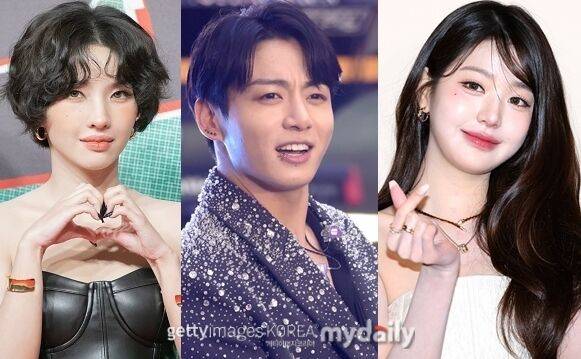 왼쪽부터 그룹 아이들 멤버 전소연, BTS 정국, 아이브 장원영 / 게티이미지코리아
