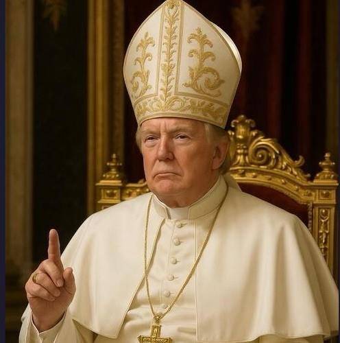 교황 복장한 트럼프 대통령 합성사진 도널드 트럼프 미국 대통령이 자신의 트루스소셜 계정에 올린 합성 사진. [트루스소셜 계정 @realDonaldTrump 캡처. 재판매 및 DB 금지]