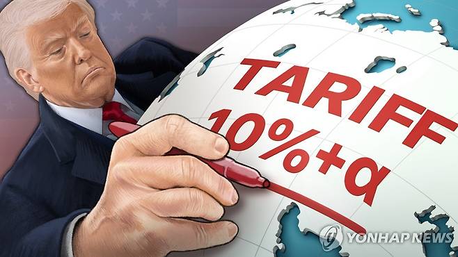 트럼프, 국가별 '10%+α' 상호관세 발효 (PG) [김선영 제작] 일러스트