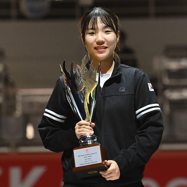 4일 서울 올림픽공원 펜싱경기장에서 열린 SK텔레콤 그랑프리에서 우승한 전하영 [대한펜싱협회 제공. 재판매 및 DB 금지]