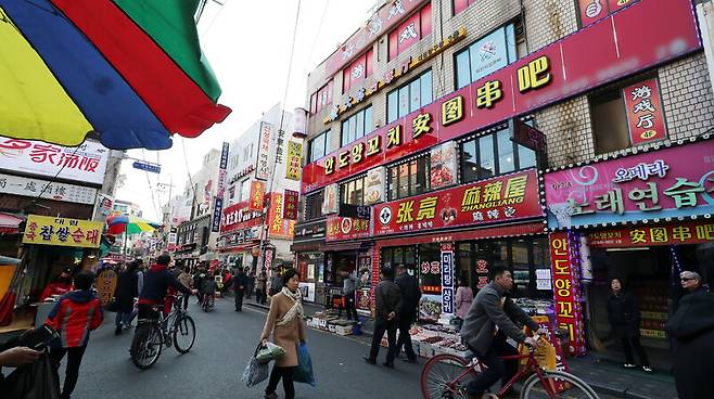 재중동포가 많은 서울 대림동엔 중국어 간판이 즐비하다. 김경호 선임기자 jijae@hani.co.kr