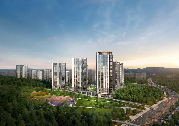 < ‘중앙공원 롯데캐슬 시그니처’ 1블록 투시도 >