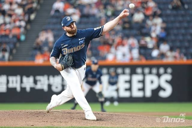 5일 경기에서 KT 타선을 꽁꽁 묶은 로건. 사진=NC 제공