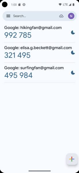 구글 OTP에서 인증코드를 발급한 예시. /사진=구글