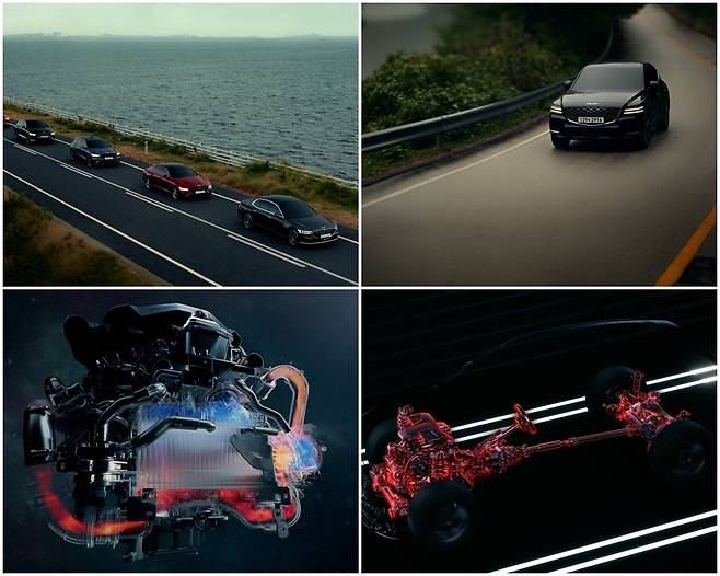 제네시스 브랜드 기술 홍보 영상 ‘테크놀로지 바이 제네시스’에서 다양한 첨단 주행 기술이 소개되고 있다. [제네시스 제공]