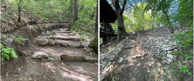 ▲이원준 씨가 손수 정비한 고덕산 산길. 전주시 평화동 송정서미트 아파트 뒤편, 학소암에서 보광재로 이어지는 구간이다. ⓒ프레시안