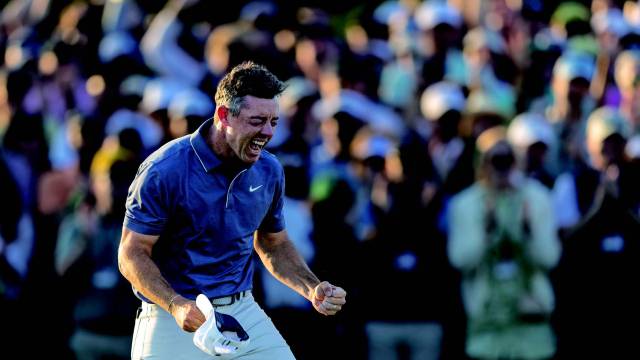 마스터스 우승 후 환호하고 있는 로리 매킬로이. Getty Images