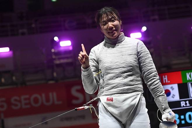 4일 올림픽공원 펜싱경기장에서 열린 SK텔레콤 사브르 그랑프리에 출전한 전하영 [대한펜싱협회 제공. 재판매 및 DB 금지]