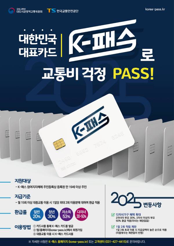 김천시 '대중교통비 절감' K-패스 사업 운영안내 홍보물.