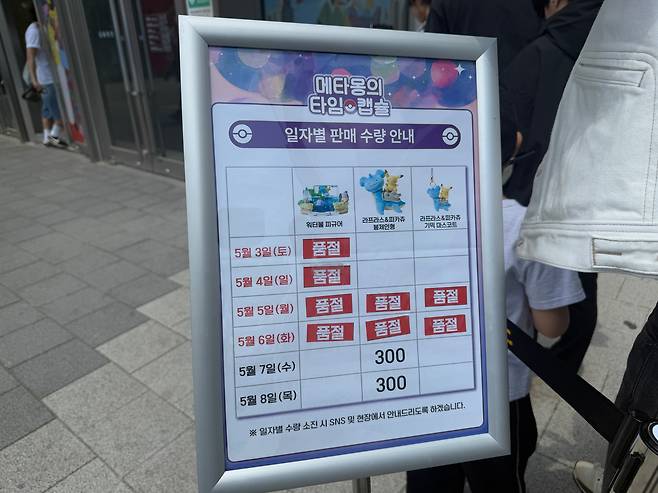 '라프라스&피카츄 봉제인형' 등 한정판 굿즈가 팝업스토어 영업 시작 1시간 여 만에 모두 매진됐다. /이호준 기자