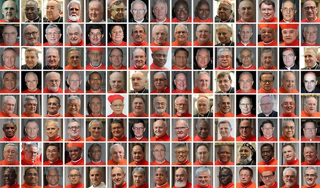 2025년 콘클라베(추기경단 비밀회의)에 참여하는 추기경들. ⓒEPA/연합뉴스