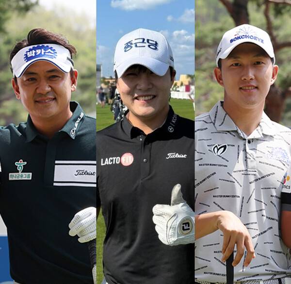 2025년 한국프로골프(KPGA) 투어 변형 스테이블포드 방식 대회인 KPGA 클래식에 출전하는 박상현, 김민규, 김백준 프로. 사진제공=KPGA