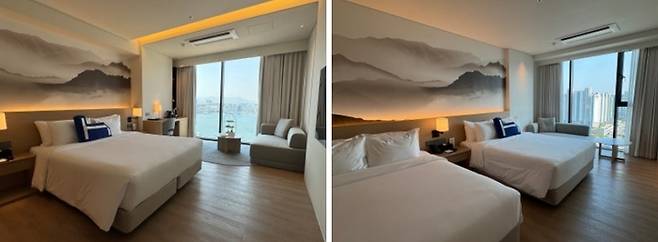 그랜드 디럭스 객실(왼쪽)과 프리미어 시티 전망 객실(오른쪽) / 사진=홍지연 여행+ 기자