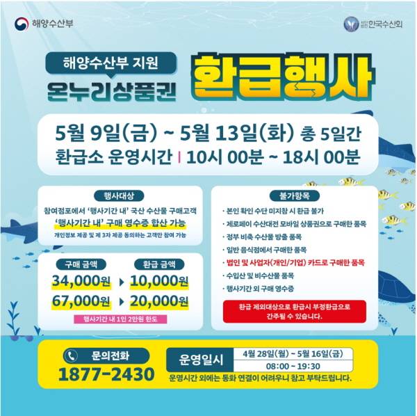 오이도 전통수산시장 온누리상품권 환급 행사 홍보물. /사진제공=시흥시