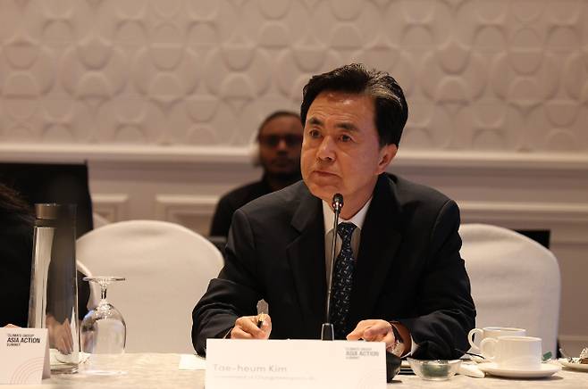 언더2연합 아시아 기후행동 정상회의에 참석한 김태흠 충남지사. 충남도 제공