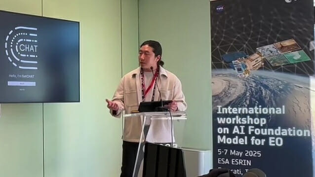 NASA-ESA 지구 관측 분야 AI 워크숍 구두발표 현장. 텔레픽스 정영상 AI솔루션팀 팀장이 연구성과를 발표했다.