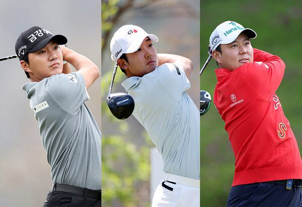 2025년 한국프로골프(KPGA) 투어 변형 스테이블포드 방식 대회인 KPGA 클래식에 출전한 옥태훈, 최승빈, 함정우 프로. 사진제공=KPGA