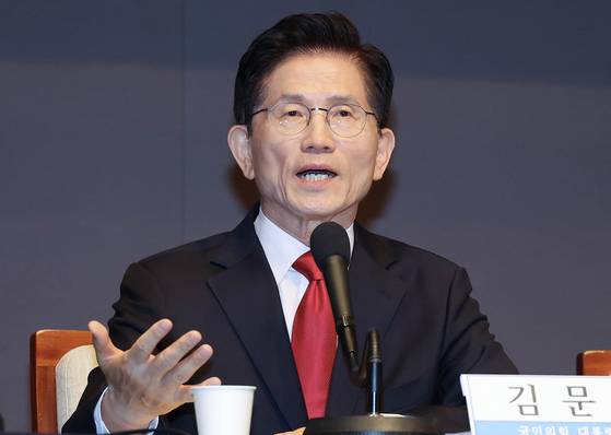 김문수 국민의힘 대선 후보가 8일 오전 서울 중구 프레스센터에서 열린 대통령 후보 초청 관훈클럽 토론회에서 발언하고 있다. 임현동 기자