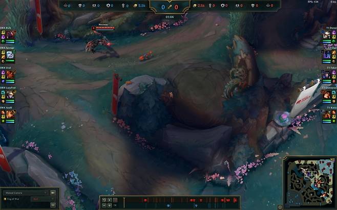 2025 LCK T1 대 DRX전 리플레이 화면. LCK 제공