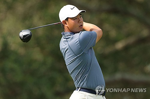 김주형의 티샷. 사진[AFP/게티이미지=연합뉴스]
