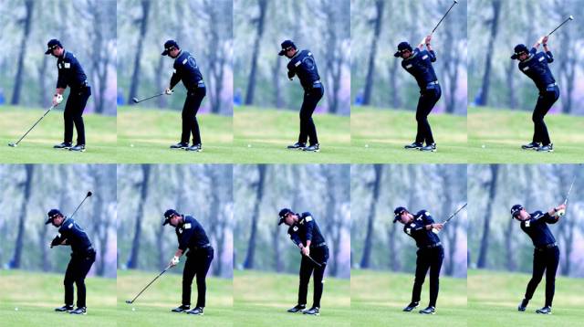 조우영의 하이브리드 샷 연속스윙. 사진 제공=민수용 골프전문 사진기자