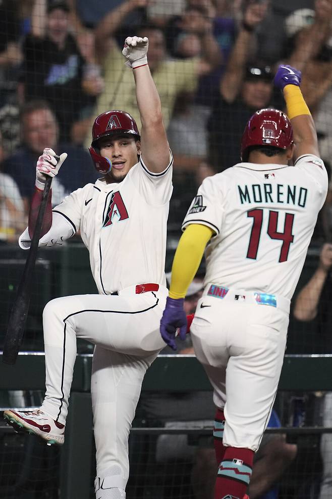▲ 애리조나 포수 가브리엘 모레노는 다저스 킬러로 자리잡았다. ⓒ연합뉴스/AP