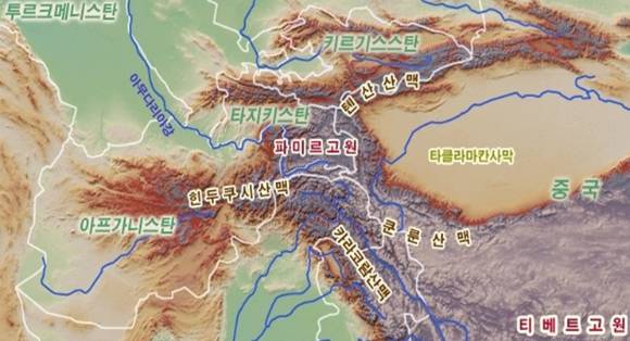 파미르고원 지도. [사진=윤영선]