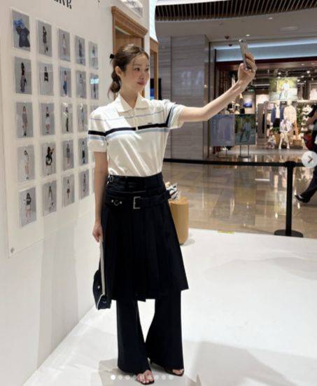 패션 인플루언서 차정원의 치마바지 착장 모습. [사진 각 브랜드]